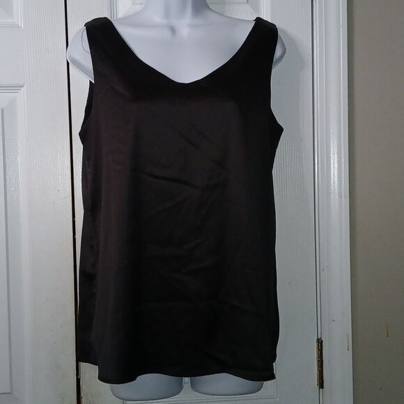 Black sleeveless casual sexy  blouse Sz L EUC - Picture 1 of 6